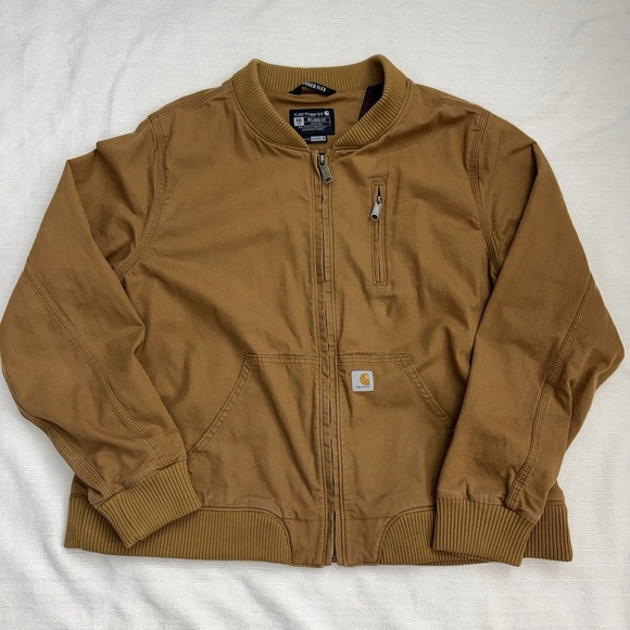 Carhartt Jackets & Blazers - Carhartt Rugged Flex Jacket Women XXL Brown Workwear Full Zip Relaxed Fit